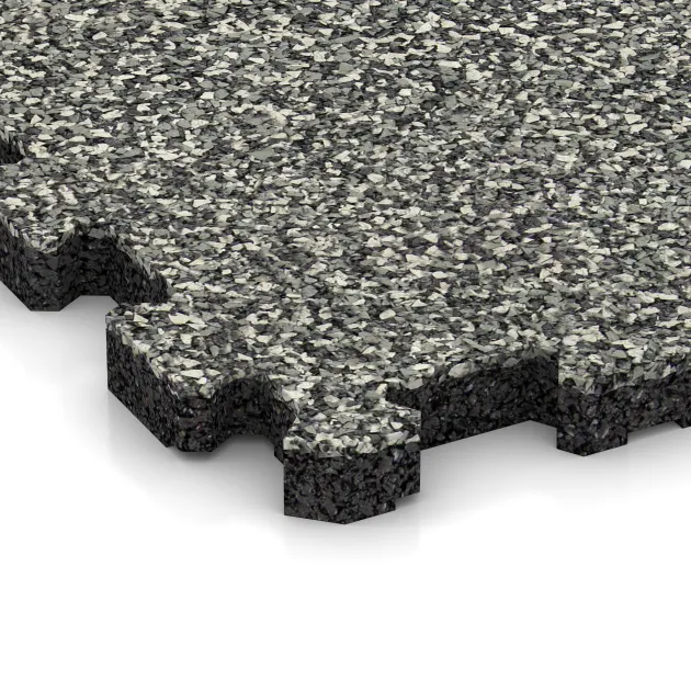 Detailaufnahme der Randausprägung von WARCO-Produkt 5423, Treppenfliese, Format 306 x 306 x 20 mm, Farbe Grauer Granit.