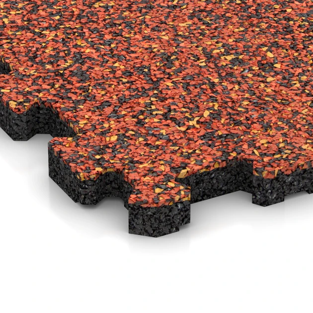La vue détaillée sur les bords du produit WARCO 3722, Tapis de Fitness Premium 2 cm, au format 30,6 x 30,6 x 2 cm | 0,094 m², en couleur Etna.