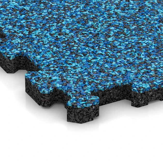 La vue détaillée sur les bords du produit WARCO 3726, Tapis de Fitness Premium 2 cm, au format 30,6 x 30,6 x 2 cm | 0,094 m², en couleur Atlantique.