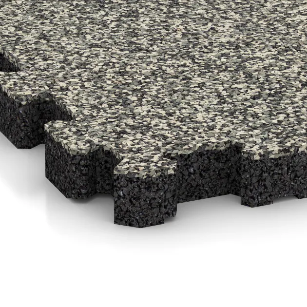 La vue détaillée sur les bords du produit WARCO 6106, Dalle plage de piscine sans joints, au format 306 x 306 x 30 mm, en couleur Granit clair.