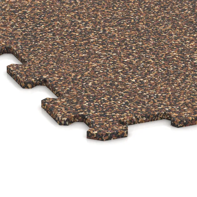 Detailaufnahme der Randausprägung von WARCO-Produkt 1024, Fitnessboden Kompakt, Format 970 x 970 x 8 mm | 0,94 m, Farbe Bast & Borke.