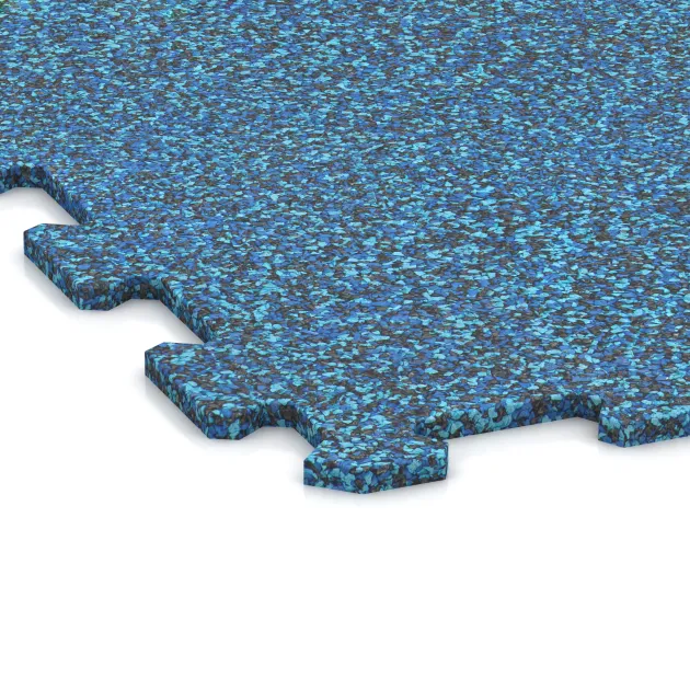 La vue détaillée sur les bords du produit WARCO 1029, Sol de Fitness Compact, au format 970 x 970 x 8 mm, en couleur Atlantique.