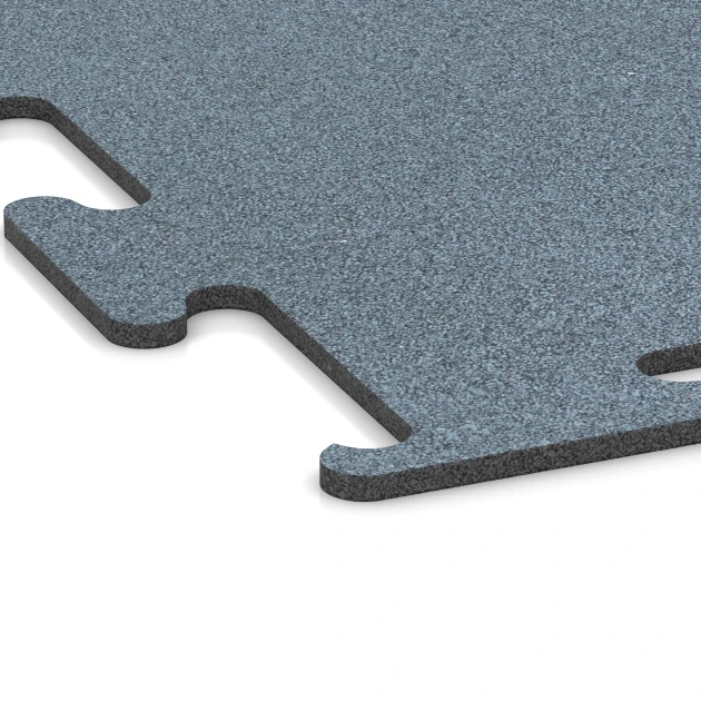 Detailaufnahme der Randausprägung von WARCO-Produkt 6158, Fitness Performance Elite Trainingsboden, Format 100 x 100 x 1 cm | 1,00 m², Farbe Altsilber.