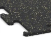 La vue détaillée sur les bords du produit WARCO 3756, Fitness Performance Elite Revêtement Sportif, au format 100 x 100 x 1,5 cm | 1,00 m², en couleur Jaune doux moucheté.
