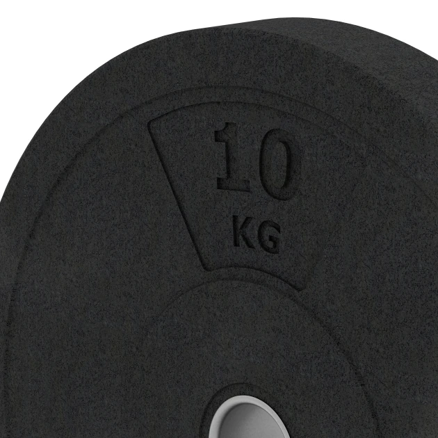 La vue détaillée sur les bords du produit WARCO 6085, Bumper Plate, au format 10 kg | ø 45,4 x 5,85 cm, en couleur Anthracite.