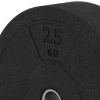 La vue détaillée sur les bords du produit WARCO 6090, Bumper Plate Slim, au format 25 kg | ø 45,4 x 11,38 cm, en couleur Anthracite.