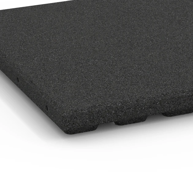 La vue détaillée sur les bords du produit WARCO 6283, Dalles amortissantes, au format 50 x 50 x 4 cm, en couleur Anthracite.