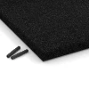 Detailaufnahme der Randausprägung von WARCO-Produkt 6253, Fallschutzplatte – 140 cm, Format 50 x 50 x 4 cm, Farbe Anthrazit.