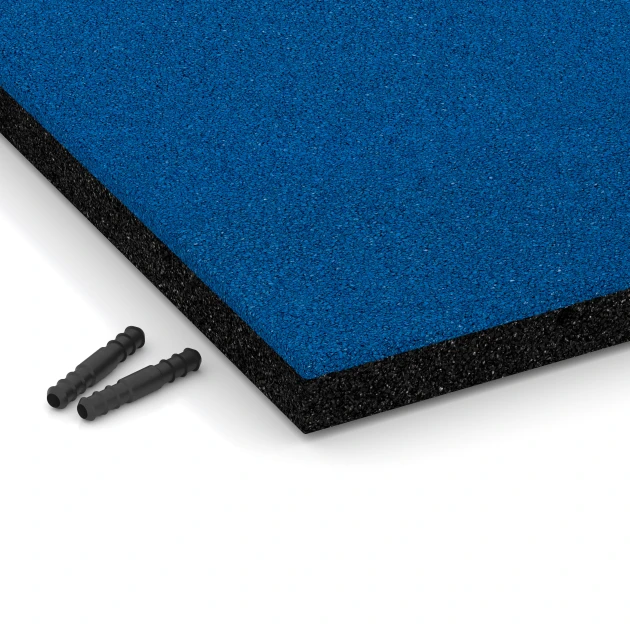 La vue détaillée sur les bords du produit WARCO 6220, Dalles amortissantes, au format 50 x 50 x 4 cm, en couleur Bleu ciel.