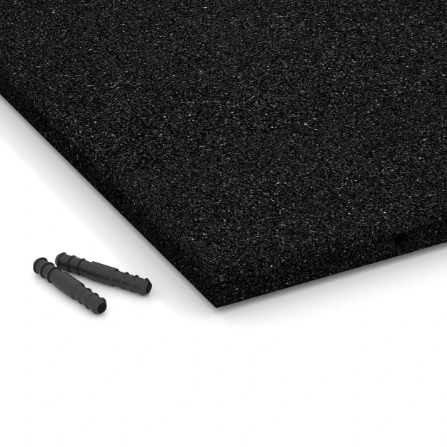 Detailaufnahme der Randausprägung von WARCO-Produkt 6247, Terrassenfliese – 3 cm, Format 50 x 50 x 3 cm, Farbe Anthrazit.