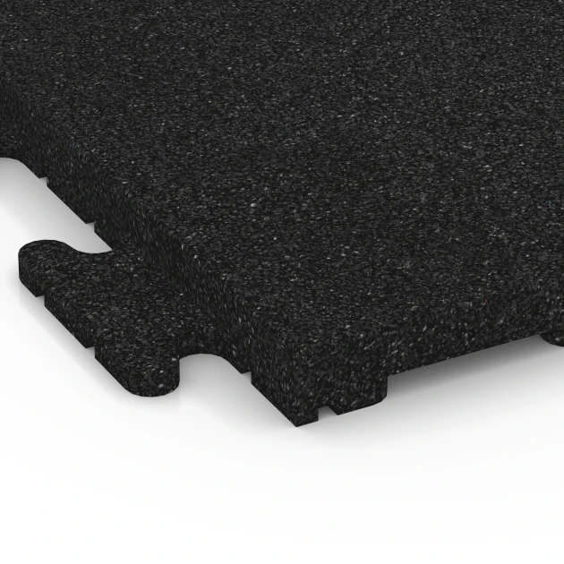 La vue détaillée sur les bords du produit WARCO 6190, Dalle de sol fitness Classic, au format 50 x 50 x 3 cm | 0,25 m², en couleur Anthracite.