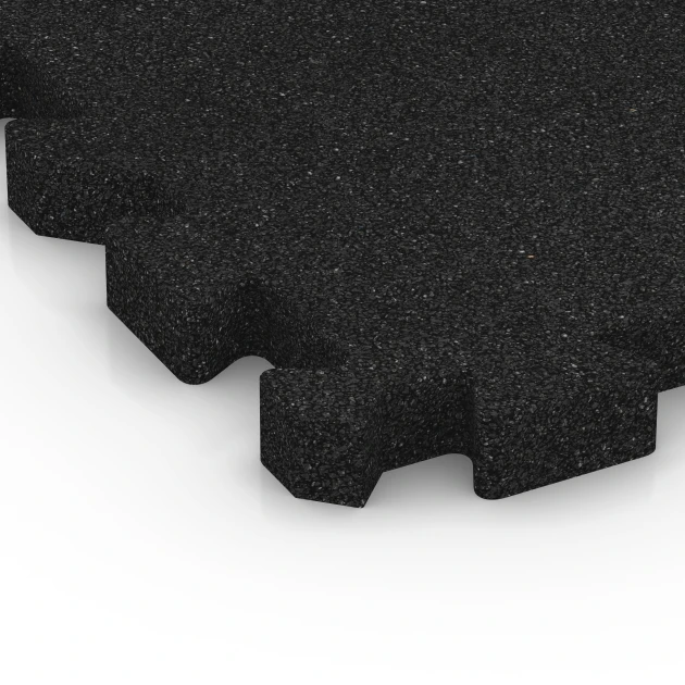 Detailaufnahme der Randausprägung von WARCO-Produkt 6636, Fitness Bodenschutzmatte, Format 50 x 50 x 4 cm | 0,25 m², Farbe Anthrazit.