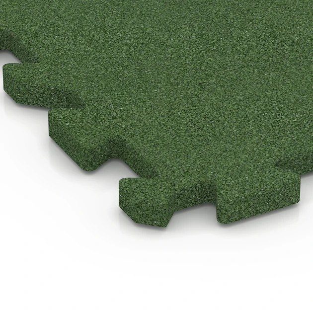 La vue détaillée sur les bords du produit WARCO 6991, Dalles de terrain multisport, au format 50 x 50 x 3 cm | 0,25 m², en couleur Vert herbe.