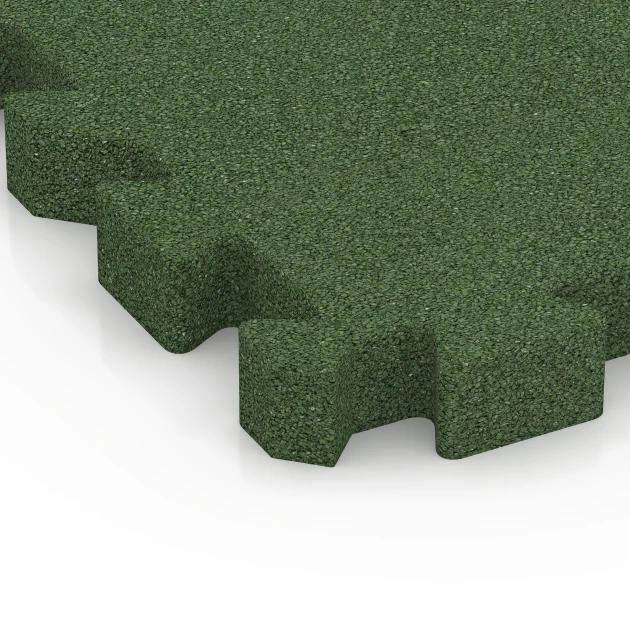 Detailaufnahme der Randausprägung von WARCO-Produkt 6403, Fallschutzplatte – 190 cm, Format 50 x 50 x 5 cm | 0,25 m², Farbe Grasgrün.