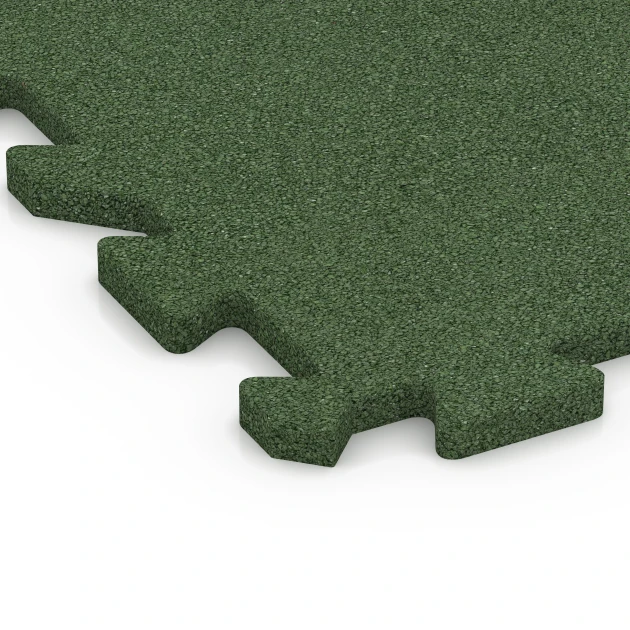 Detailaufnahme der Randausprägung von WARCO-Produkt 6985, Fitness Bodenschutzmatte, Format 50 x 50 x 2 cm | 0,25 m², Farbe Grasgrün.