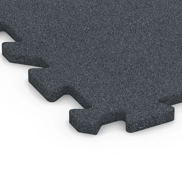 La vue détaillée sur les bords du produit WARCO 6986, Dalle de sol fitness, au format 50 x 50 x 2 cm | 0,25 m², en couleur Gris ardoise.