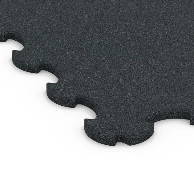 La vue détaillée sur les bords du produit WARCO 6377, Tapis de protection de sol fitness, au format 102,5 x 102,5 x 2 cm | 1,05 m², en couleur Anthracite.