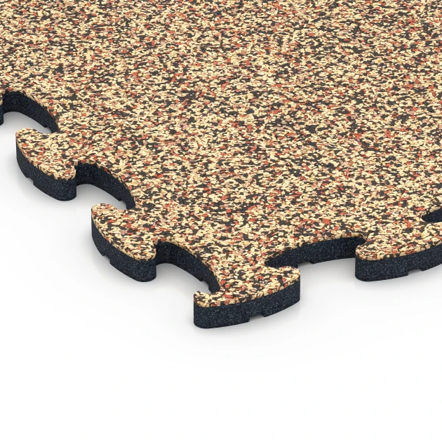 Detailaufnahme der Randausprägung von WARCO-Produkt 6898, Hundesportboden Indoor, Format 44,6 x 44,6 x 1,8 cm, Farbe Terra Cotta.