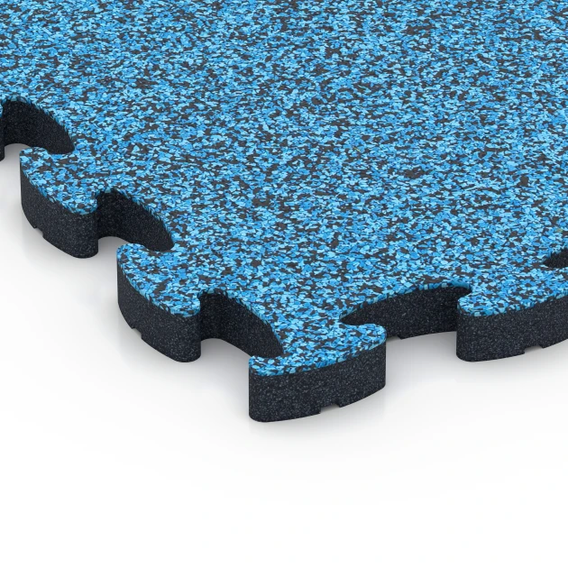 Detailaufnahme der Randausprägung von WARCO-Produkt 6884, Fitness Max Floor System, Format 44,6 x 44,6 × 2,8 cm, Farbe Atlantik.