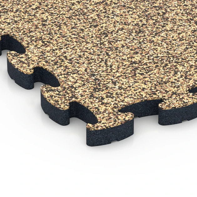 Detailaufnahme der Randausprägung von WARCO-Produkt 6885, Fitness Max Floor System, Format 44,6 x 44,6 × 2,8 cm, Farbe Rattan Lounge.
