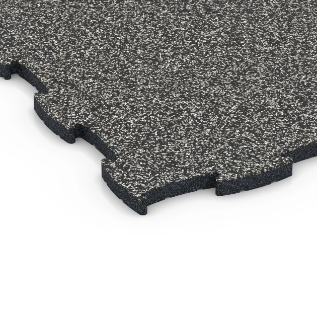 La vue détaillée sur les bords du produit WARCO 6850, Fitness Active dalle, au format 97,1 x 97,1 x 2,8 cm, en couleur Granit gris foncé.