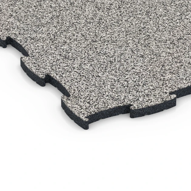 La vue détaillée sur les bords du produit WARCO 6851, Fitness Active dalle, au format 97,1 x 97,1 x 2,8 cm, en couleur Granit gris.