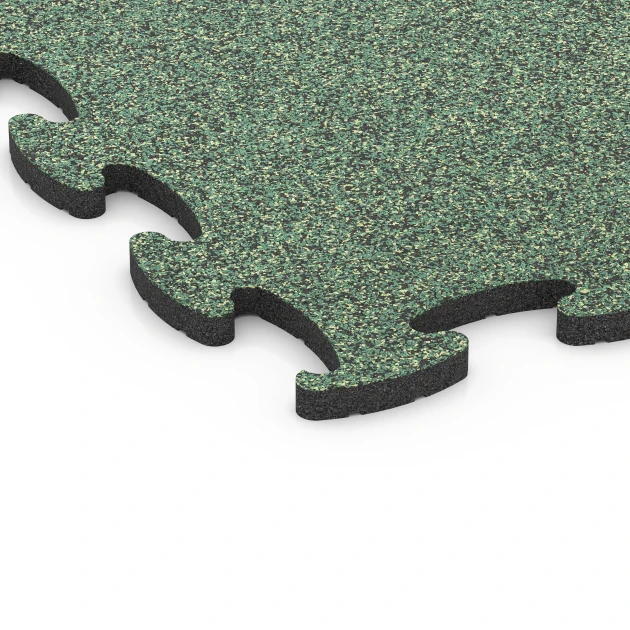 Detailaufnahme der Randausprägung von WARCO-Produkt 6888, Fitness Max Floor System, Format 98 x 98 x 2,8 cm, Farbe Englischer Rasen.