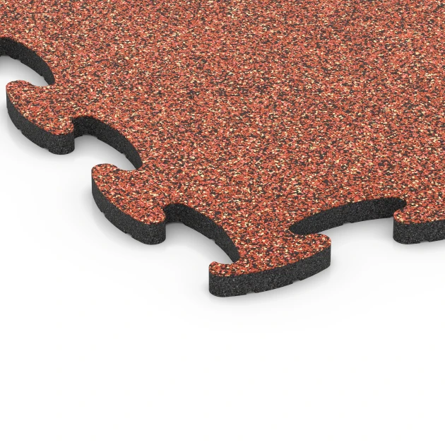 Detailaufnahme der Randausprägung von WARCO-Produkt 6890, Fitness Max Floor System, Format 97,1 x 97,1 x 2,8 cm, Farbe Feuersglut.