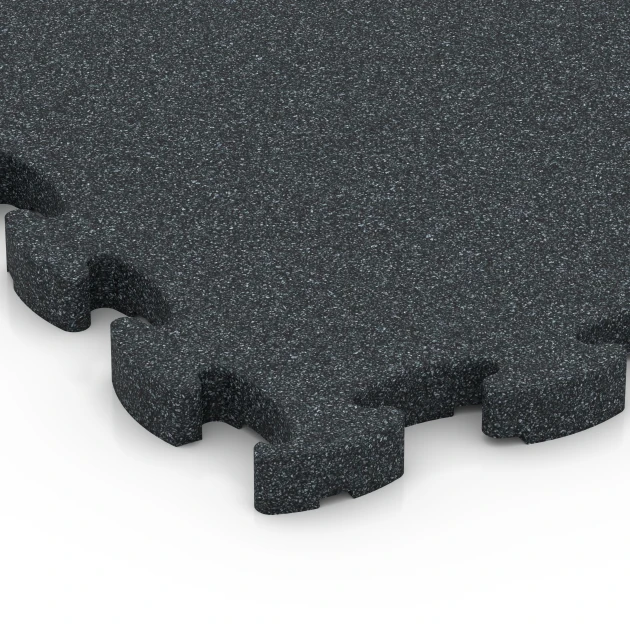 La vue détaillée sur les bords du produit WARCO 6964, Fitness Premium sol technique, au format 28,9 x 28,9 x 1,8 cm, en couleur Anthracite.