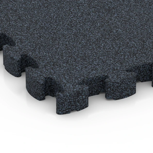 Detailaufnahme der Randausprägung von WARCO-Produkt 6959, Fitness Premium Boden, Format 28,9 x 28,9 x 2,8 cm, Farbe Anthrazit.