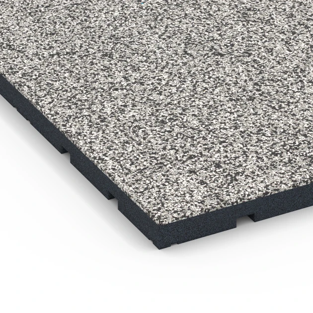 La vue détaillée sur les bords du produit WARCO 7133, Revêtement sportif extérieur, au format 60 x 60 x 3 cm | 0,36 m², en couleur Granit gris.