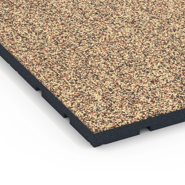 La vue détaillée sur les bords du produit WARCO 7135, Revêtement sportif extérieur, au format 60 x 60 x 3 cm | 0,36 m², en couleur Terracotta.