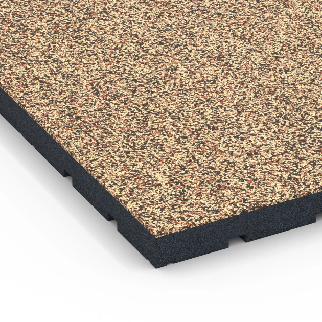 La vue détaillée sur les bords du produit WARCO 7144, Revêtement sportif extérieur, au format 60 x 60 x 4 cm | 0,36 m², en couleur Terracotta.