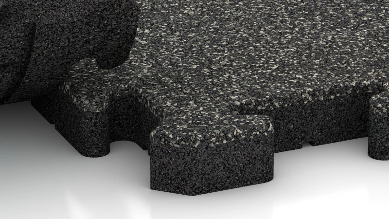 Connexion puzzle avec chanfrein légèrement arrondi