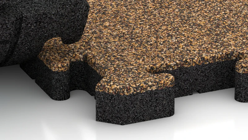 Connexion puzzle avec chanfrein légèrement arrondi