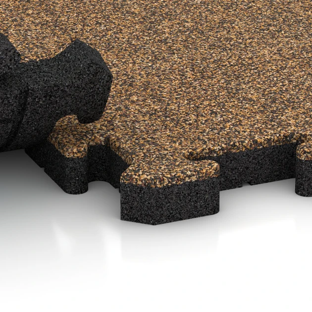 Le gros plan sur le système de connexion des revêtements de sol WARCO 2931 - Dalle plage de piscine en couleur Rattan. Les dimensions 50 x 50 x 4 cm | 0,25 m².