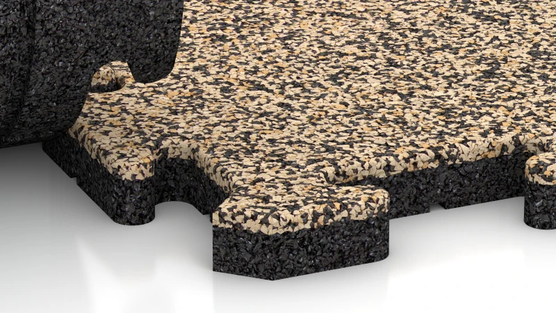 Connexion puzzle avec chanfrein légèrement arrondi