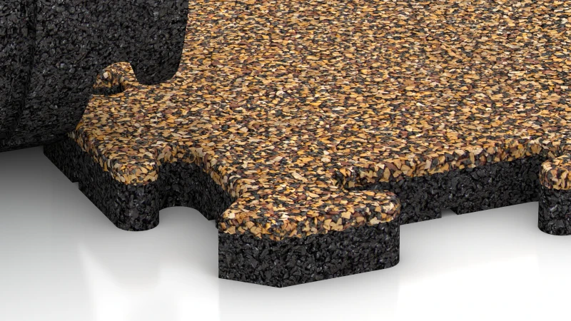 Connexion puzzle avec chanfrein légèrement arrondi