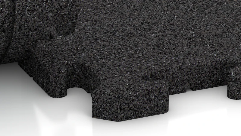 Connexion puzzle avec chanfrein légèrement arrondi