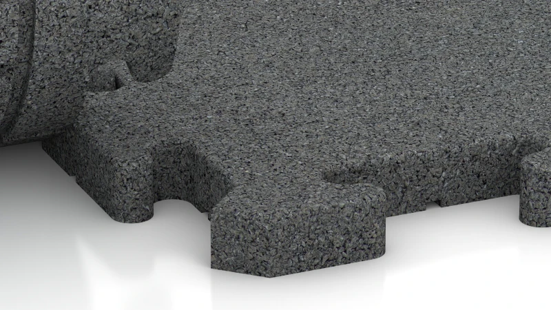 Connexion puzzle avec chanfrein légèrement arrondi