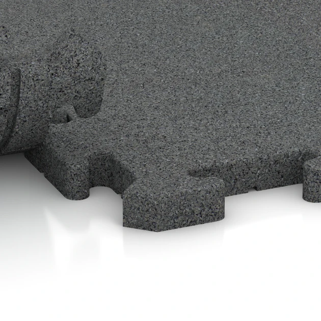 Le gros plan sur le système de connexion des revêtements de sol WARCO 3357 - Dalle polyvalente pour chiens en couleur Gris ardoise. Les dimensions 100 x 100 x 3 cm | 1,00 m².