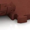 Großaufnahme vom Verbindungssystem von WARCO-Boden 4204 - Ballspielplatte HD im Farbdesign Ziegelrot. Abmessungen 500 x 500 x 50 mm.