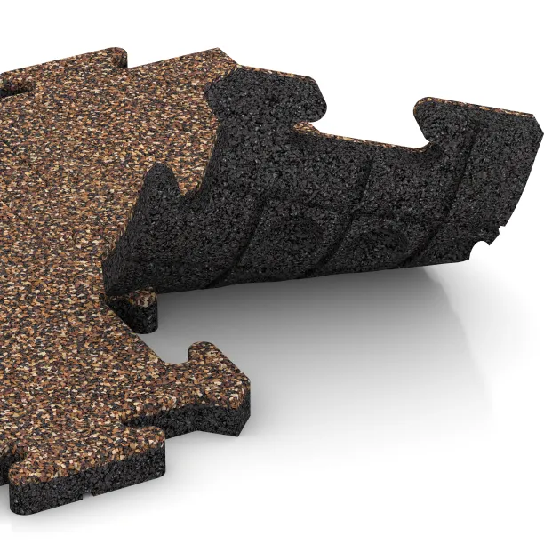 Le gros plan sur le système de connexion des revêtements de sol WARCO 4863 - Dalle de rive en couleur Café au lait. Les dimensions 500 x 235 x 30 mm.