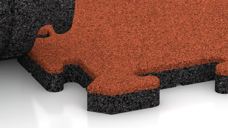 Assemblage puzzle avec chanfrein légèrement arrondi