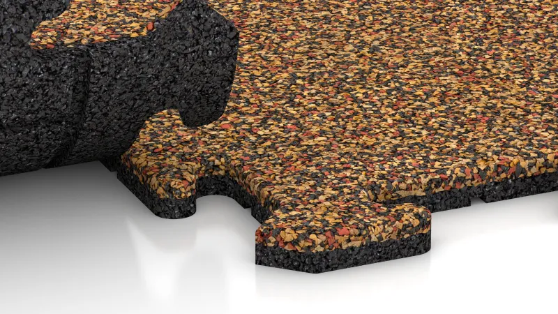 Assemblage puzzle avec chanfrein légèrement arrondi