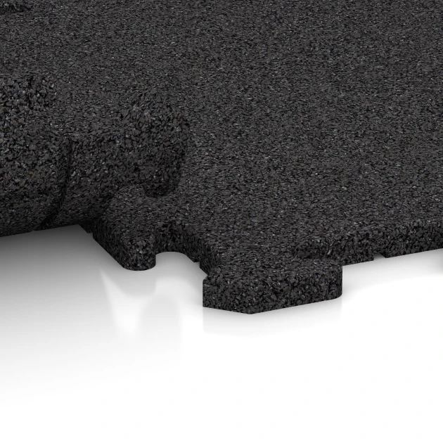 Le gros plan sur le système de connexion des revêtements de sol WARCO 6102 - Revêtement de sol clipsable Indoor en couleur Anthracite. Les dimensions 50 x 50 x 1,8 cm | 0,25 m².