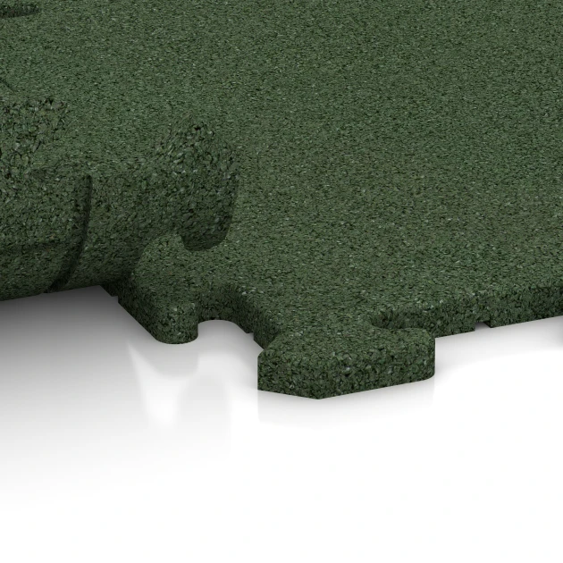 Le gros plan sur le système de connexion des revêtements de sol WARCO 5687 - Revêtement de sol clipsable Indoor en couleur Vert herbe. Les dimensions 50 x 50 x 1,8 cm | 0,25 m².