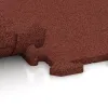 Großaufnahme vom Verbindungssystem von WARCO-Boden 4244 - Sportboden‑Platte 1,8 cm im Farbdesign Ziegelrot. Abmessungen 1000 x 1000 x 18 mm.