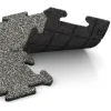 Großaufnahme vom Verbindungssystem von WARCO-Boden 4690 - Randplatte im Farbdesign Grauer Granit. Abmessungen 500 x 235 x 18 mm.