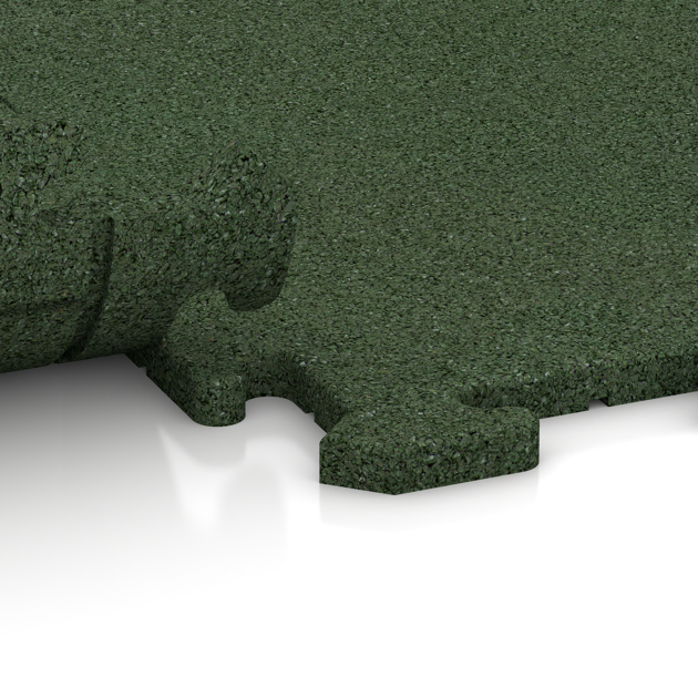 Le gros plan sur le système de connexion des revêtements de sol WARCO 4828 - Dalle de rive en couleur Vert gazon. Les dimensions 1000 x 485 x 18 mm.